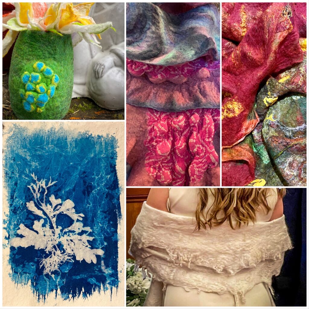 Inspired by colour I create felted art and give wet-felting workshops in my riverside studio